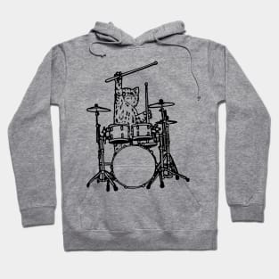 Cat Playing Drum Hoodie